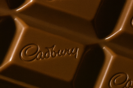 chocolate bar with stamped cadbury name